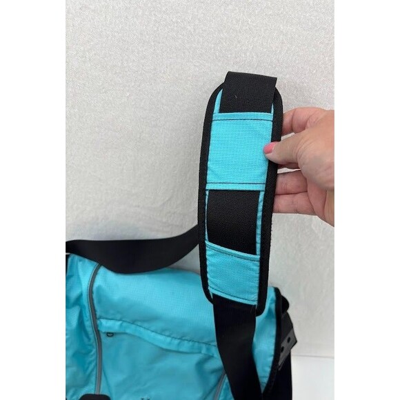 LL Bean Messenger Laptop Commuter Shoulder Bag Turquoise Padded Organizer - Picture 5 of 12